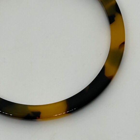 Faux Tortoise Acrylic Hoop Earrings With Silver-Tone Accents Statement 2 inches - Picture 9 of 15